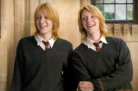 James and Oliver Phelps in Harry Potter and the Goblet of Fire