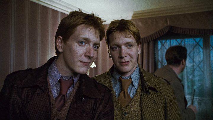 James and Oliver Phelps in Harry Potter and the Deathly Hallows