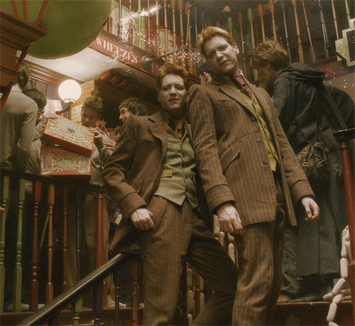 James and Oliver Phelps in Harry Potter and the Half-Blood Prince